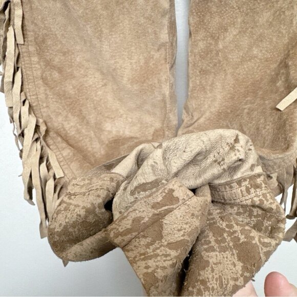 Danier Womens 2 Vintage Fringe Cowboy Western Faux Leather Pant - Picture 15 of 16